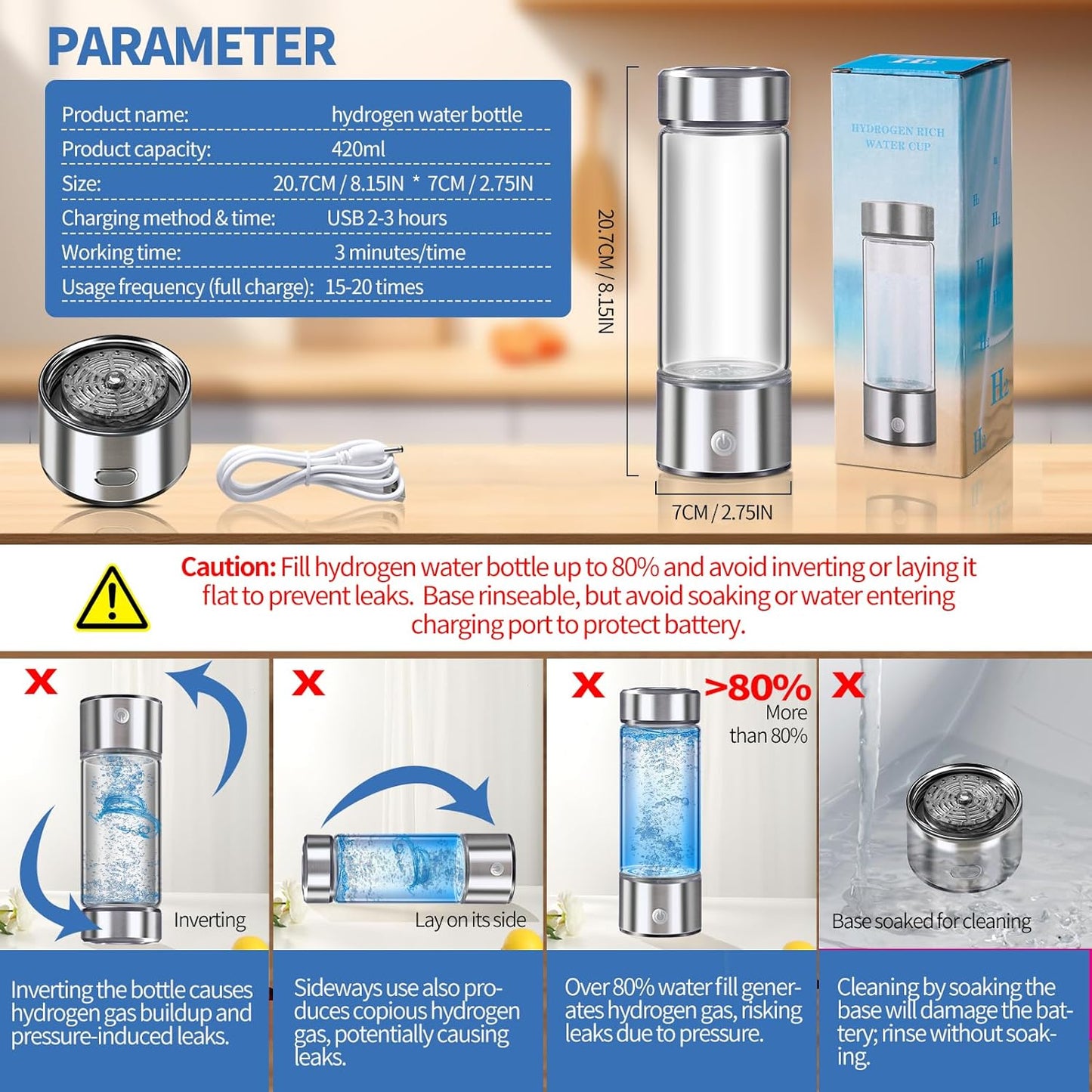 Hydrogen Vatnsflaska